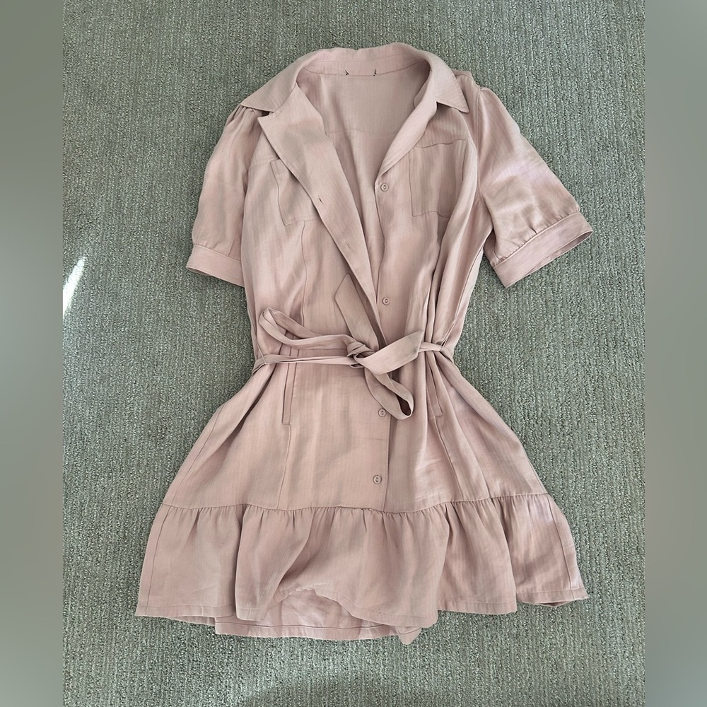 PAIGE Blush Mini Shirt Dress
